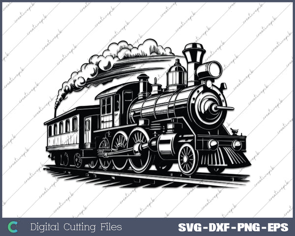 Train Railway Locomotive SVG PNG Cutting Printable Files