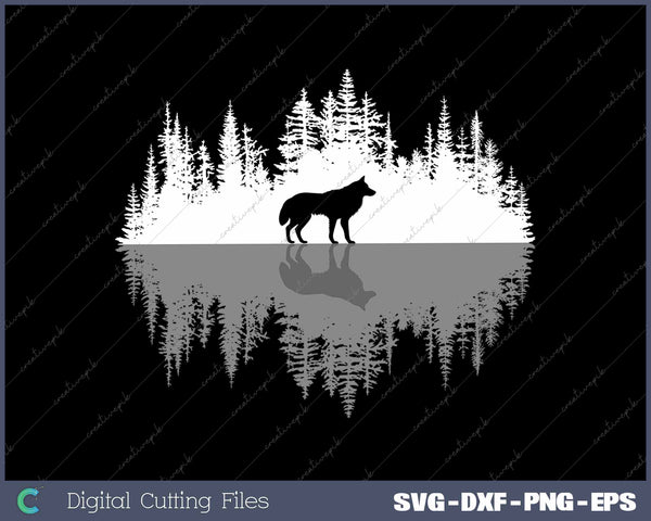 Trees Reflection Wolf Wildlife Forest Nature Animal Outdoor