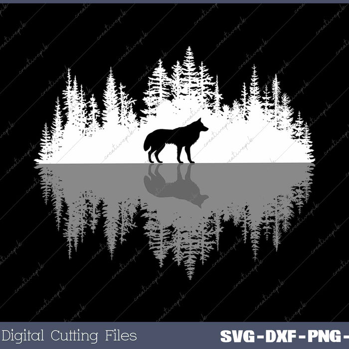 Trees Reflection Wolf Wildlife Forest Nature Animal Outdoor