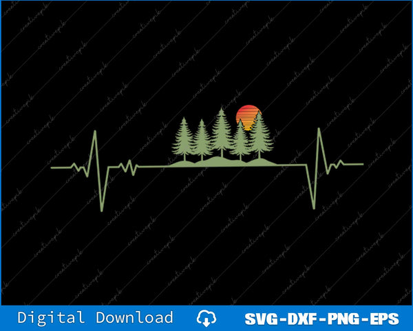 Trees Wildlife Nature Heartbeat Forest SVG PNG Cutting Printable File