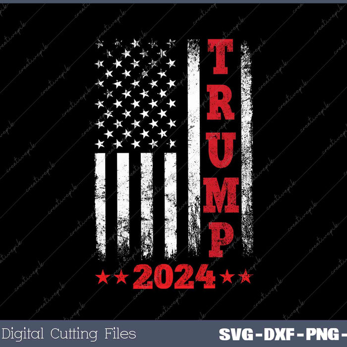 Trump 2024 American Flag Vintage