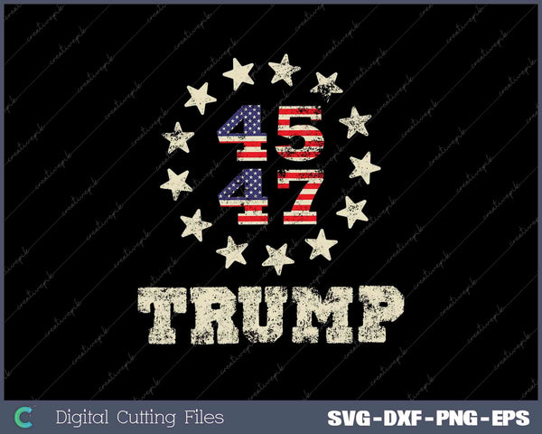 Trump 2024 Flag Front SVG DXF PNG Cutting File