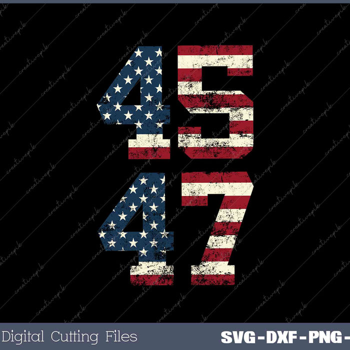 Trump 2024 Vintage 45 47 USA Election 2024