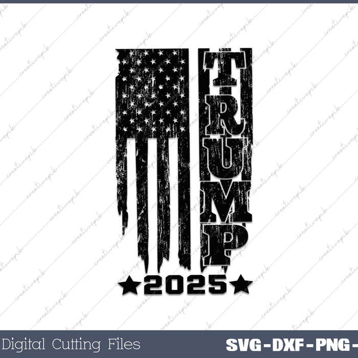 Trump American Flag 2025 SVG PNG Cutting Printable Files