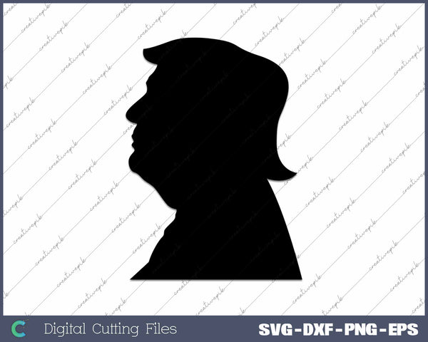 Trump American President Silhouette Clipart SVG PNG Cutting Printable Files