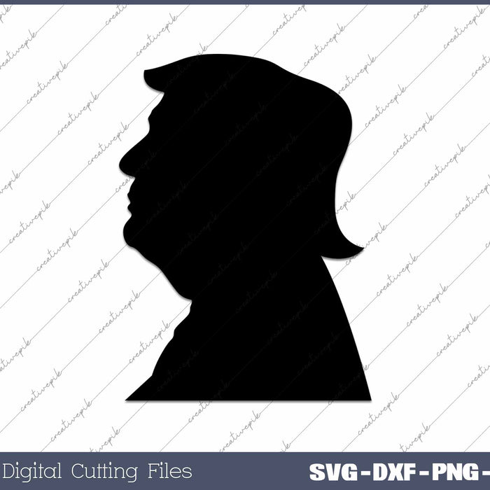Trump American President Silhouette Clipart SVG PNG Cutting Printable Files