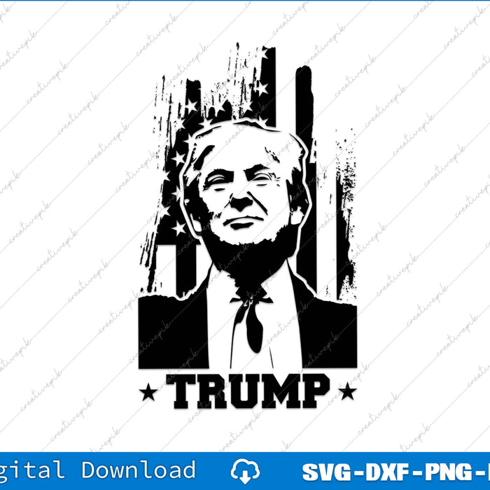 Trump Distressed USA Flag SVG PNG Cutting Printable Files