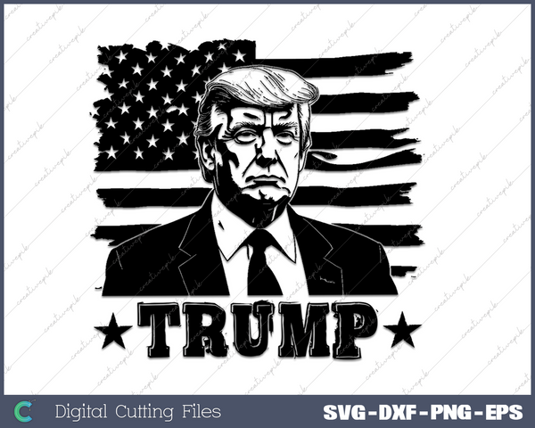 Trump Flag SVG PNG Cutting Printable Files
