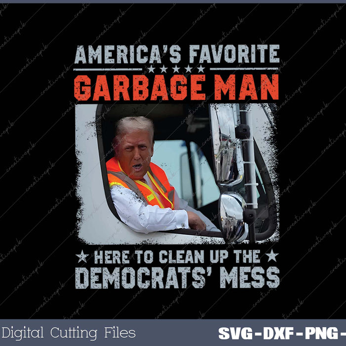 Trump Garbage Man Vote President SVG PNG Cutting Printable Files