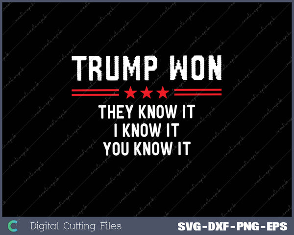 Trump Won They Know IT I Know IT You Know IT