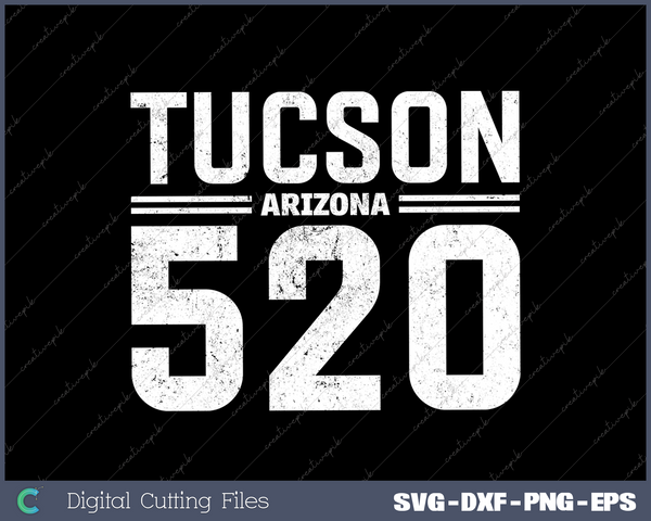 Tucson Arizona AZ 520 Vintage PNG Svg Design Cut File