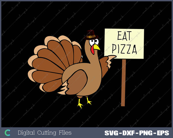 Turkey Eat Pizza Adult Vegan Kids Funny Thanksgiving 