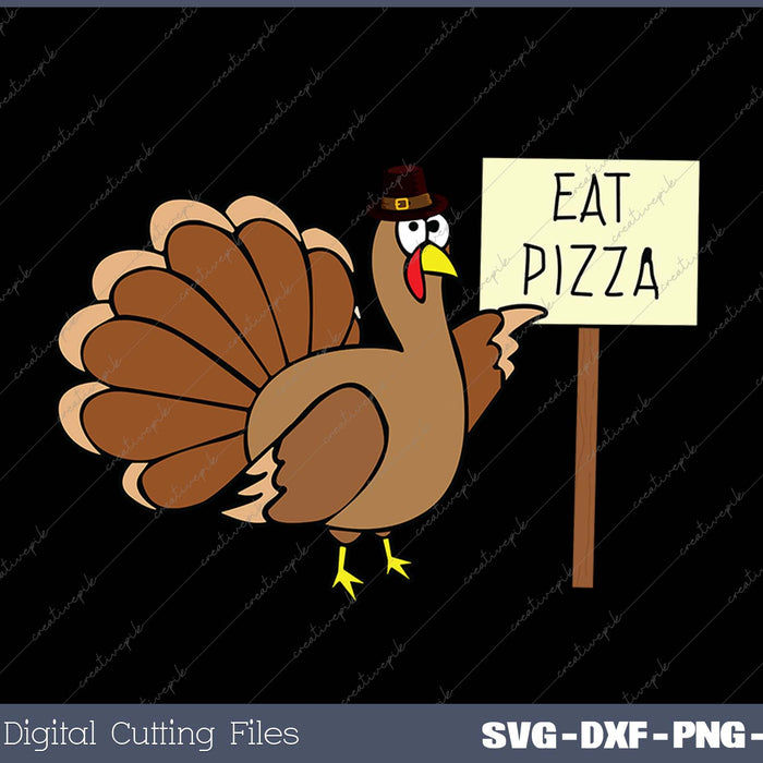 Turkey Eat Pizza Adult Vegan Kids Funny Thanksgiving 