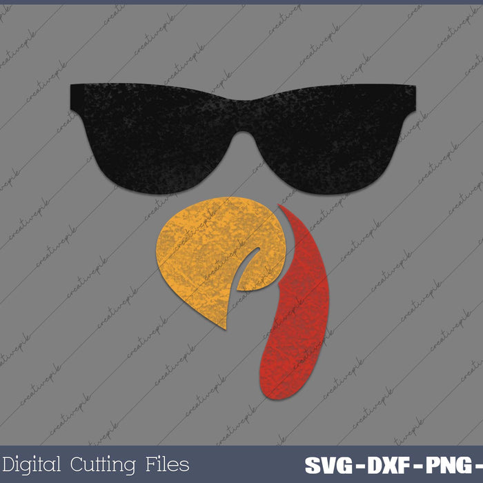 Turkey Face Thanksgiving Day Piligrim SVG PNG Cutting Printable Files