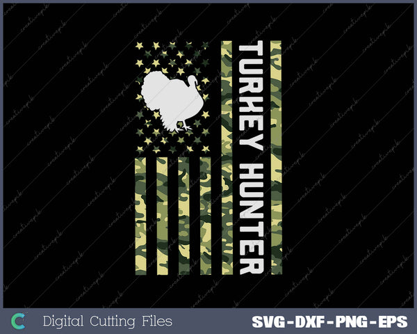 Turkey Hunter American Flag Turkey Hunting Lover SVG PNG Cutting Printable Files