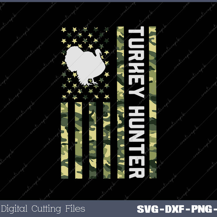 Turkey Hunter American Flag Turkey Hunting Lover SVG PNG Cutting Printable Files