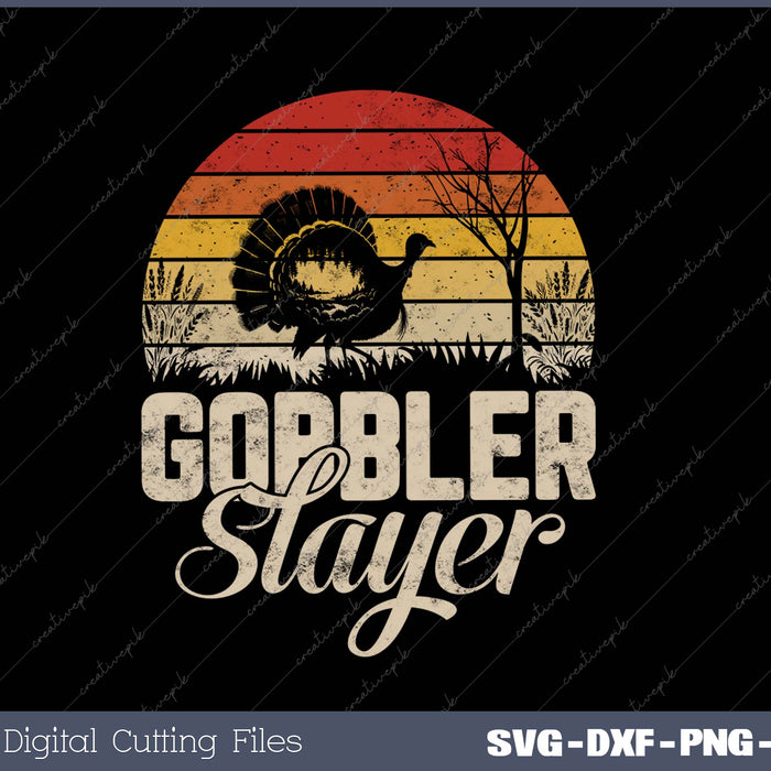 Turkey Hunter Vintage Sunset Turkey Hunting SVG PNG Cutting Printable Files