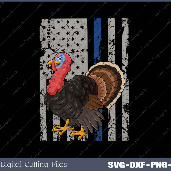 Turkey Hunting Graphic American Flag Tree Camouflage SVG PNG Cutting Printable Files