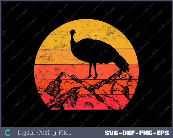 Turkey Hunting Retro Sunset Upland Bird Hunter Thanksgiving SVG PNG Cutting Printable Files