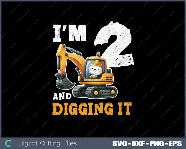 Two 2yr 2th Birthday Construction Boy 2 Years Old SVG Cut files