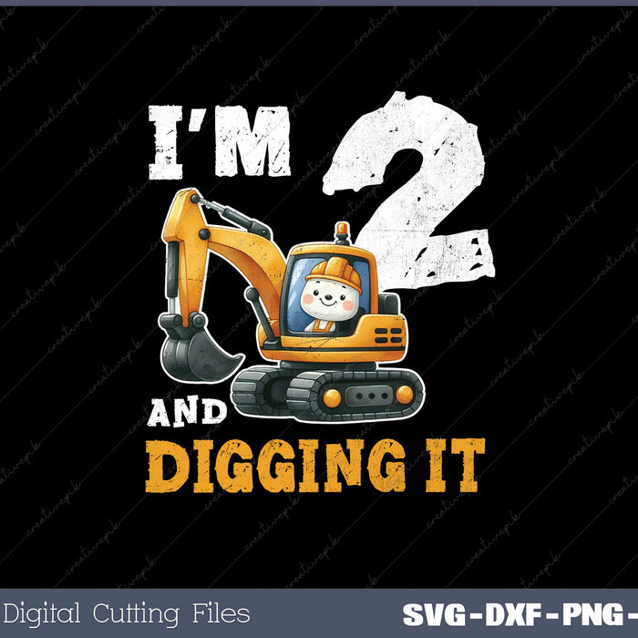 Two 2yr 2th Birthday Construction Boy 2 Years Old SVG Cut files