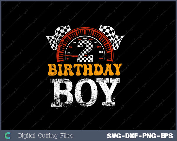 Two Birthday Boy  Kids Race Car SVG PNG Printable Files