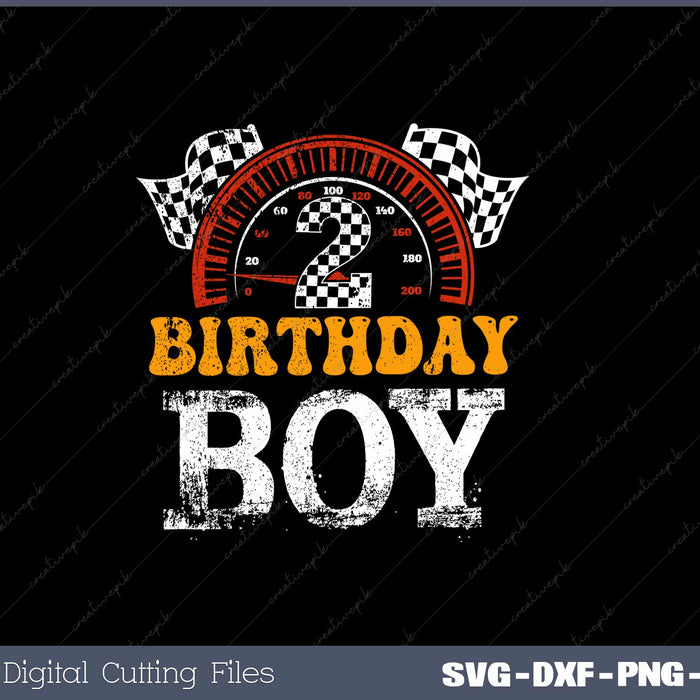 Two Birthday Boy  Kids Race Car SVG PNG Printable Files