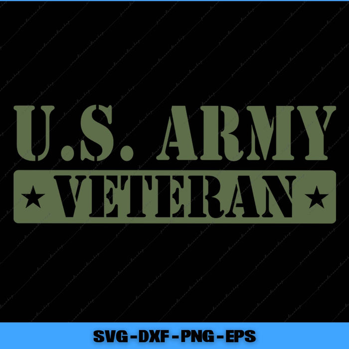 U.S. Army Veteran text on a black background with a green color.
