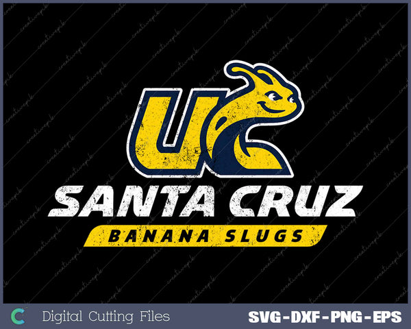 UC Santa Cruz UCSC Banana Slugs Distressed Primary