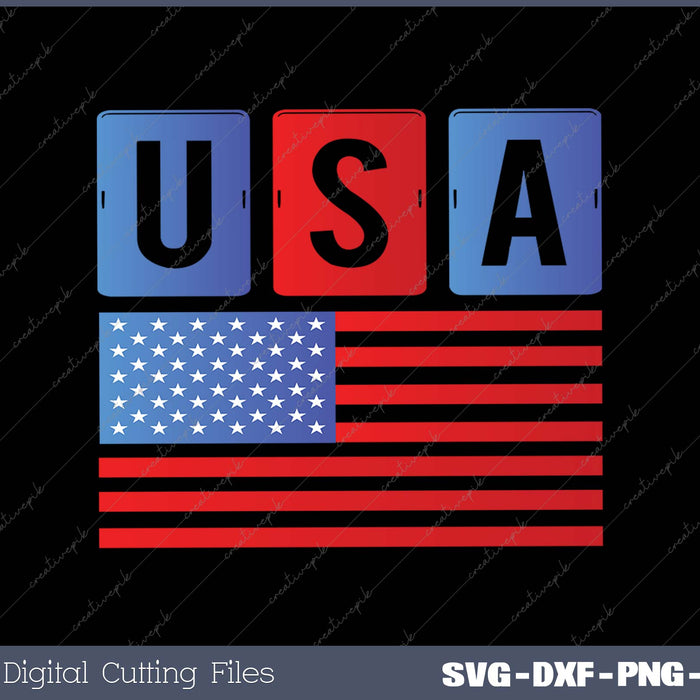 USA American Flag United States US Patriotic SVG PNG Cutting Printable Files