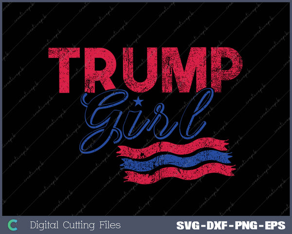 USA Flag 2025 Election Gifts Girl Donald Trump Tank Top SVG PNG Cutting Printable Files