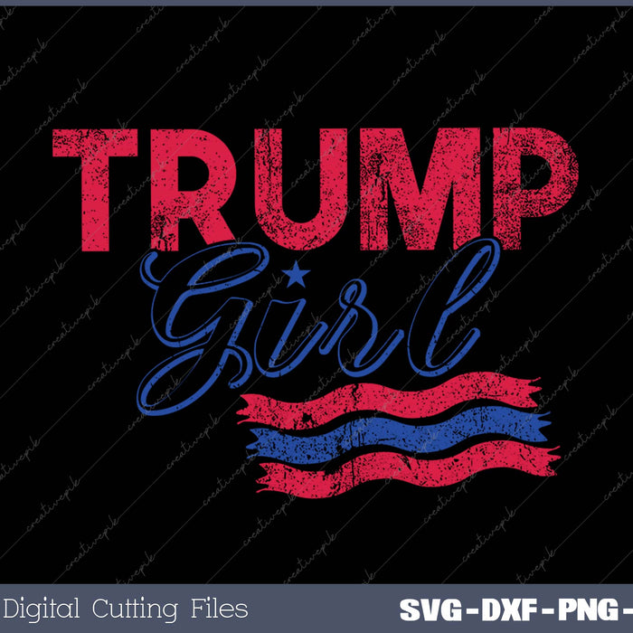 USA Flag 2025 Election Gifts Girl Donald Trump Tank Top SVG PNG Cutting Printable Files