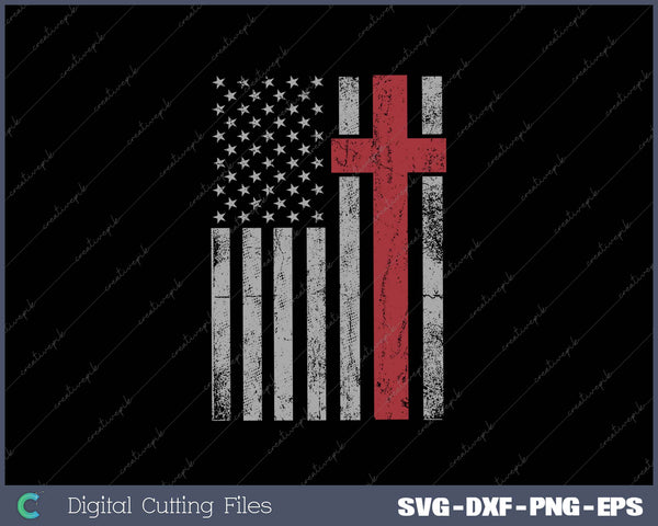 USA Flag Christian SVG PNG Cutting Printable Files