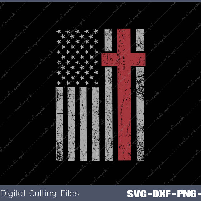 USA Flag Christian SVG PNG Cutting Printable Files