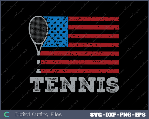 USA Flag Tennis Mens Womens US Tennis Lover SVG PNG Cutting Printable Files