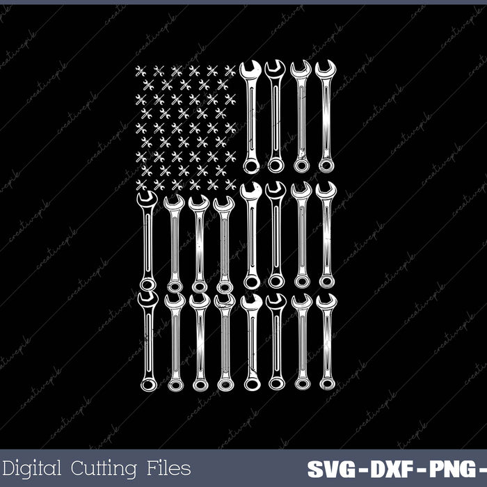 USA Flag Wrenches Car Auto Mechanic Garage Patriotic Men Dad