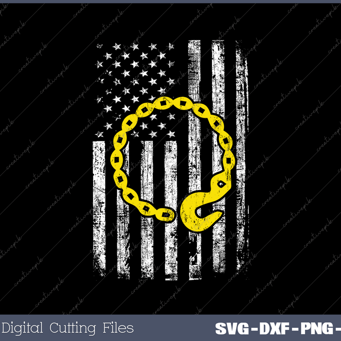 USA Thin Yellow Line Hook Tee Tow Truck Driver SVG PNG Cutting Printable Files