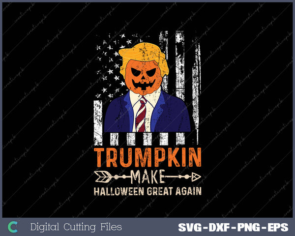 USA Trumpkin Make Halloween Great Again Funny SVG PNG Cutting Printable Files