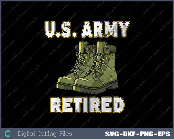 US Army Retired Distressed SVG PNG Cutting Printable Files