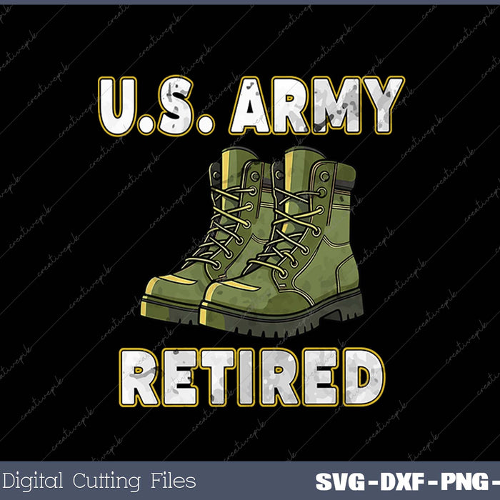 US Army Retired Distressed SVG PNG Cutting Printable Files