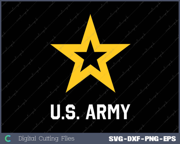 US Army Star Logo White Chest Print Textured Polo SVG PNG Cutting Printable Files