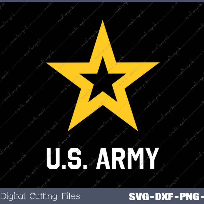 US Army Star Logo White Chest Print Textured Polo SVG PNG Cutting Printable Files