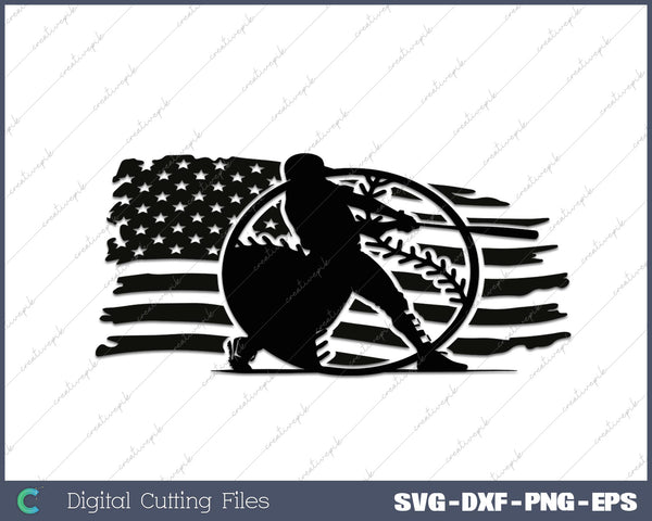 US Baseball Flag SVG DXF PNG Cutting File