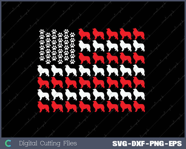 US Flag Great Pyrenees For 4th July SVG PNG Cutting Printable Files