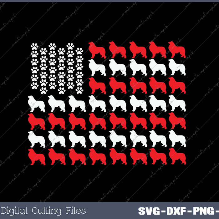 US Flag Great Pyrenees For 4th July SVG PNG Cutting Printable Files