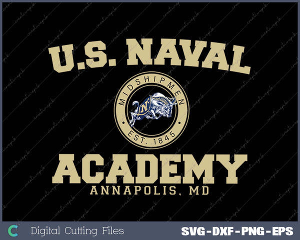 US Naval Academy Navy Midshipmen Circle Logo SVG PNG Cutting Printable Files