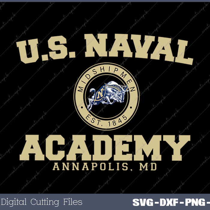 US Naval Academy Navy Midshipmen Circle Logo SVG PNG Cutting Printable Files