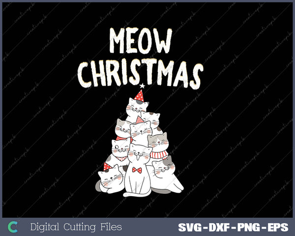 Ugly Cat Christmas Sweater Meow Christmas SVG PNG Cutting Printable Files