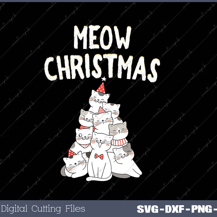 Ugly Cat Christmas Sweater Meow Christmas SVG PNG Cutting Printable Files