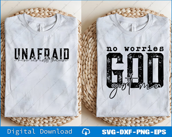 Two white t-shirts with motivational phrases on a woven mat, featuring digital download text.